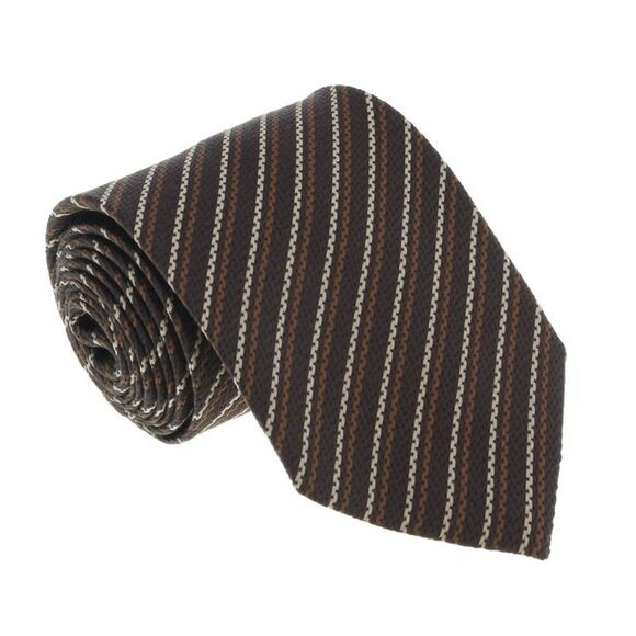 Missoni U4544 Brown/Tan Pencil 100% Silk Tie - Picture 1 of 4